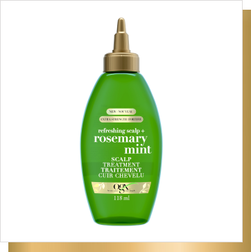 Front shot of OGX® Refreshing Scalp+ Rosemary Mint Scalp Treatment (Refresh & Clarify), 118mL